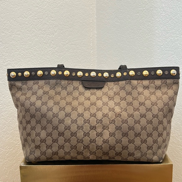 Gucci Babouska Tote Shoulder Bag CG Coated Leather Canvas - Picture 1 of 16
